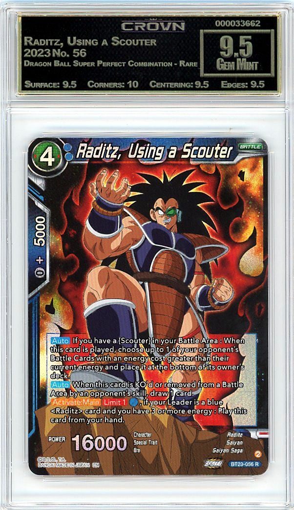 Raditz, Using a Scouter