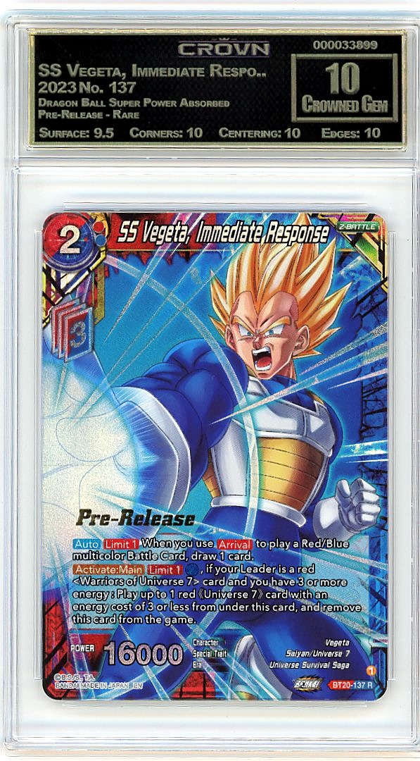 SS Vegeta, Immediate Respo..