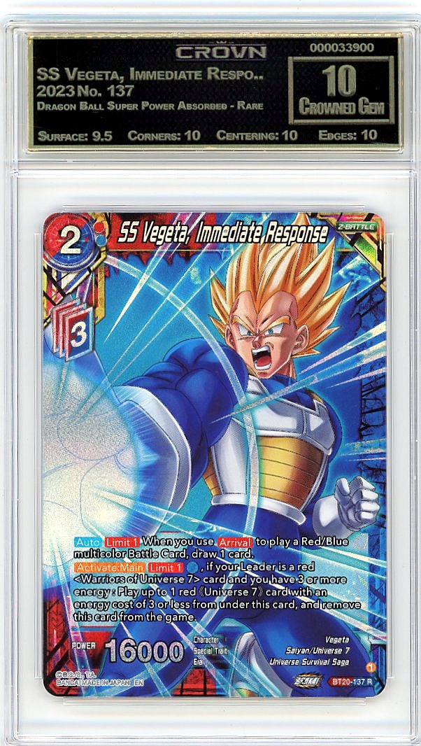 SS Vegeta, Immediate Respo..