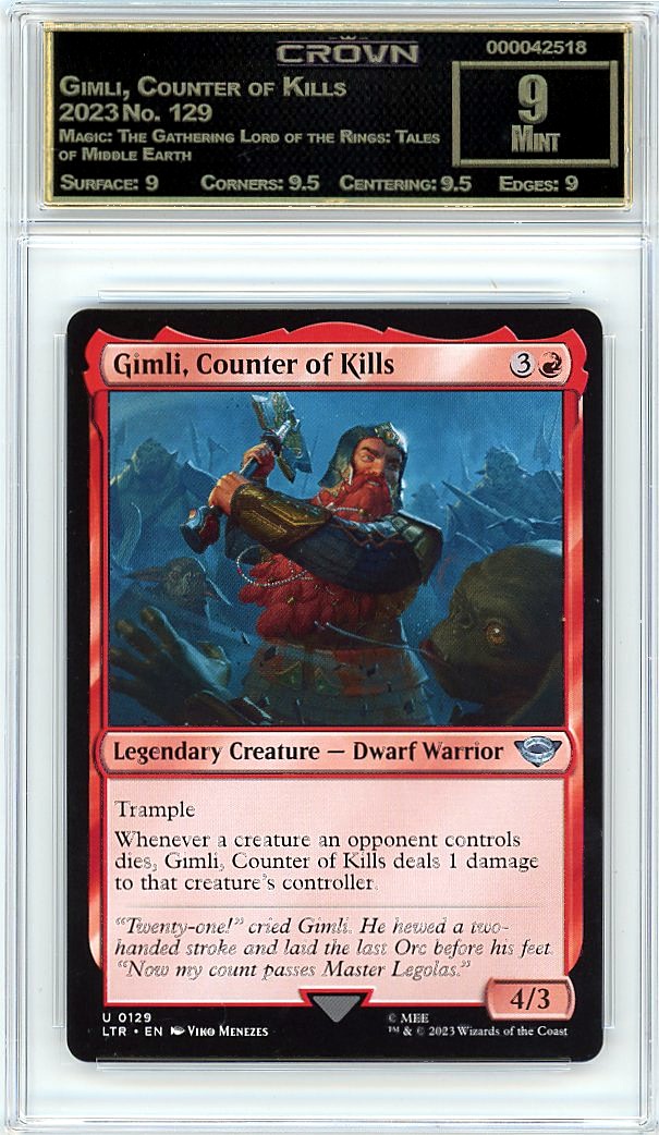 Gimli, Counter of Kills
